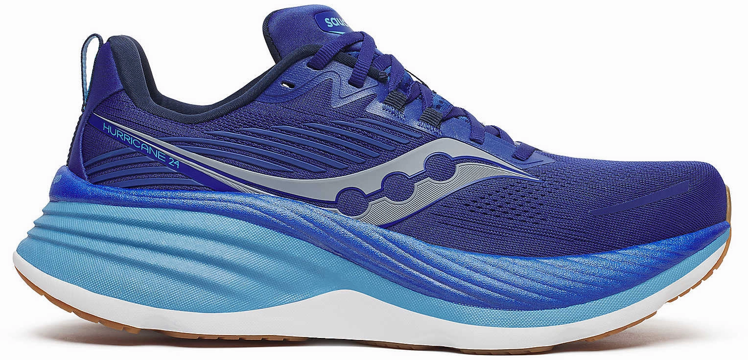 Running - specific low - top style Saucony Hurricane 24 Mens Running Shoes - Blue