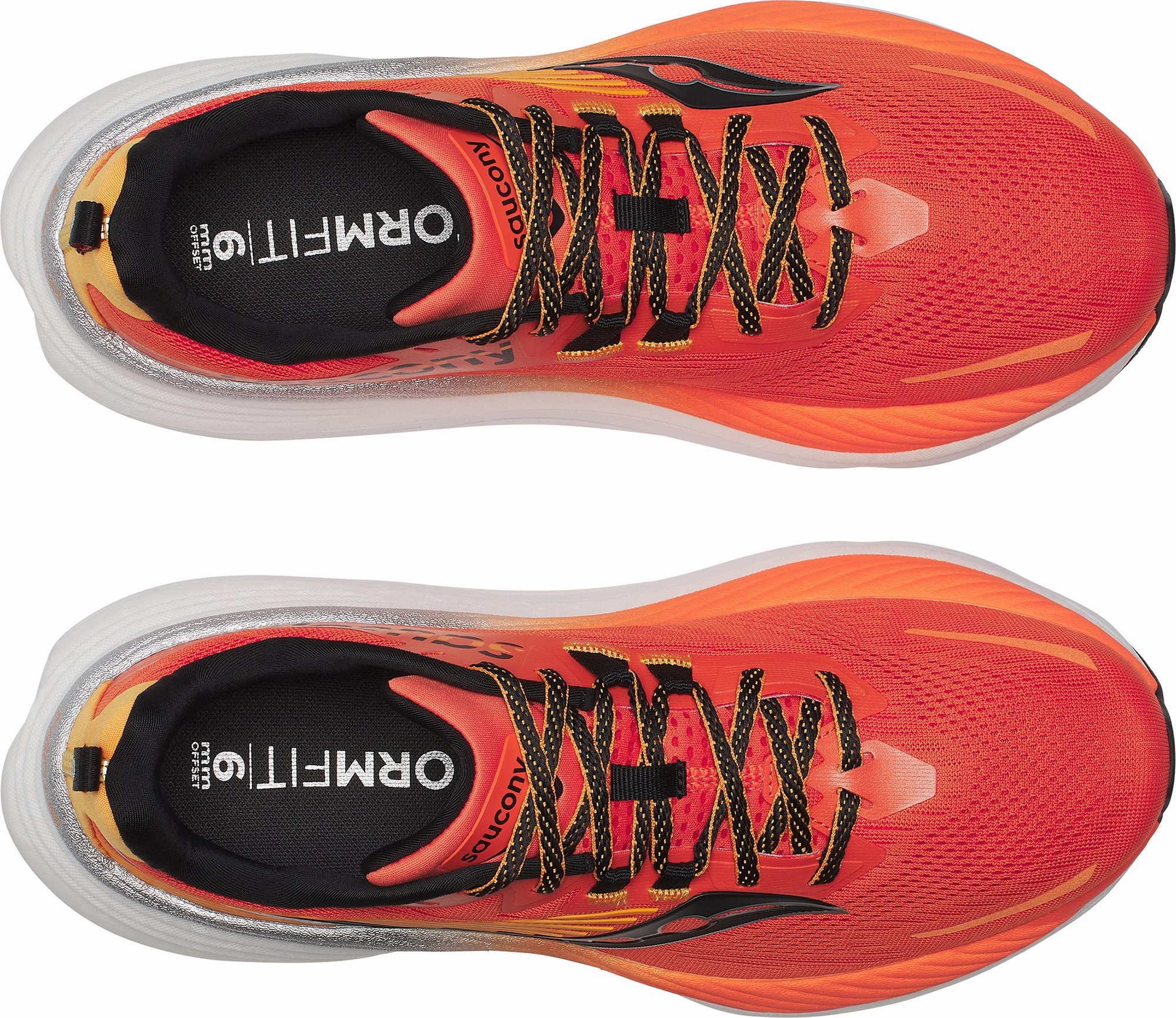 Saucony Hurricane 24 Mens Running Shoes - Orange running during a windy day stress - free