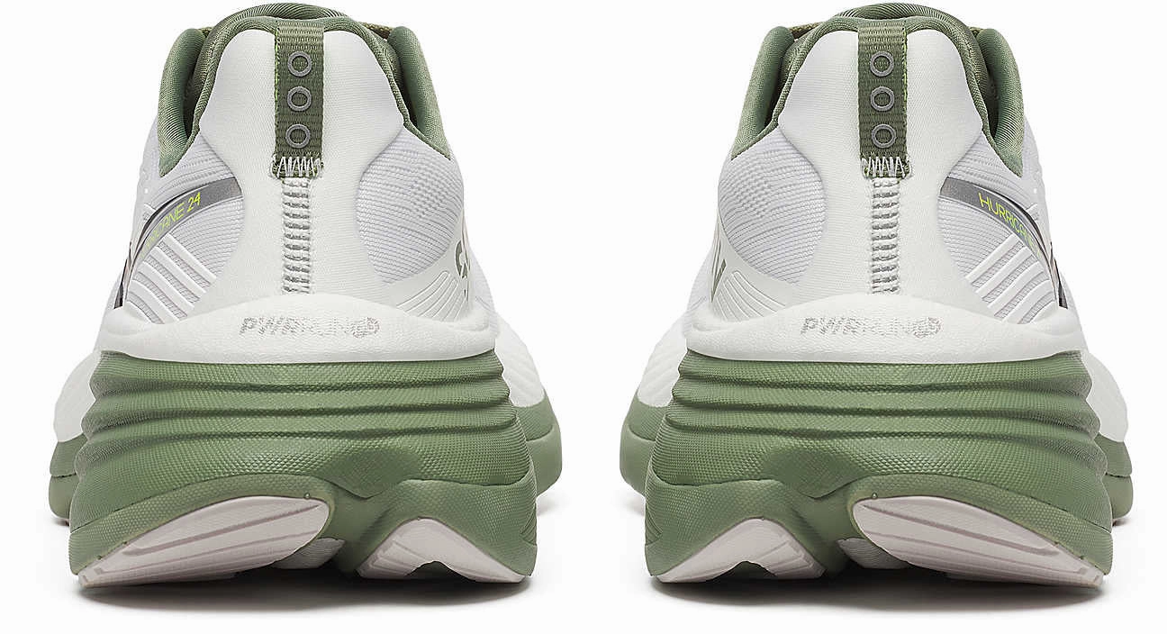 branded running shoes Flexible structure Saucony Hurricane 24 Mens Running Shoes - White