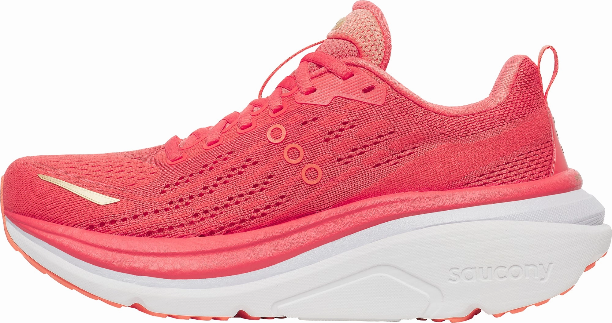 Knit Construction Multi Layer Cushion System Saucony Hurricane 25 Womens Running Shoes - Pink