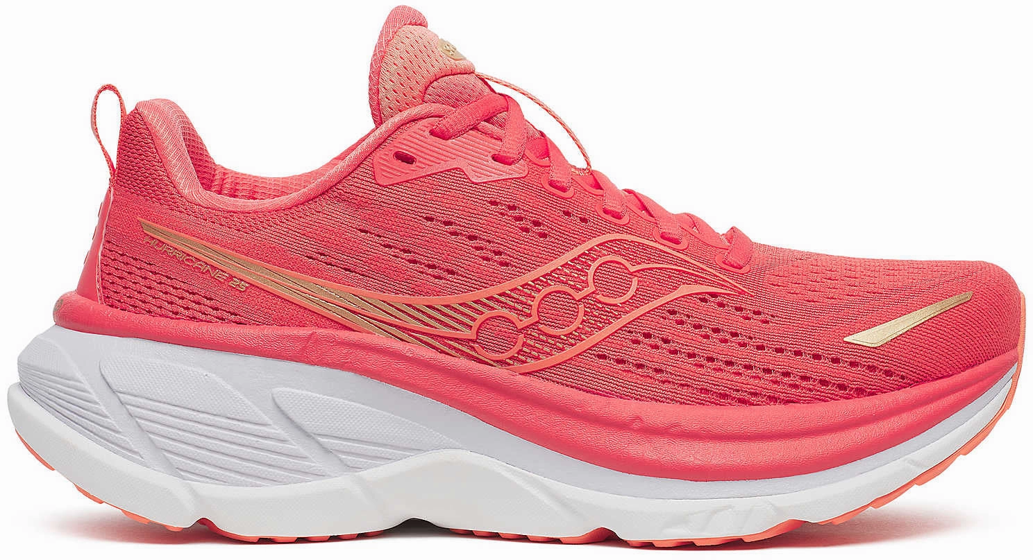 Saucony Hurricane 25 Womens Running Shoes - Pink graduation - themed running option