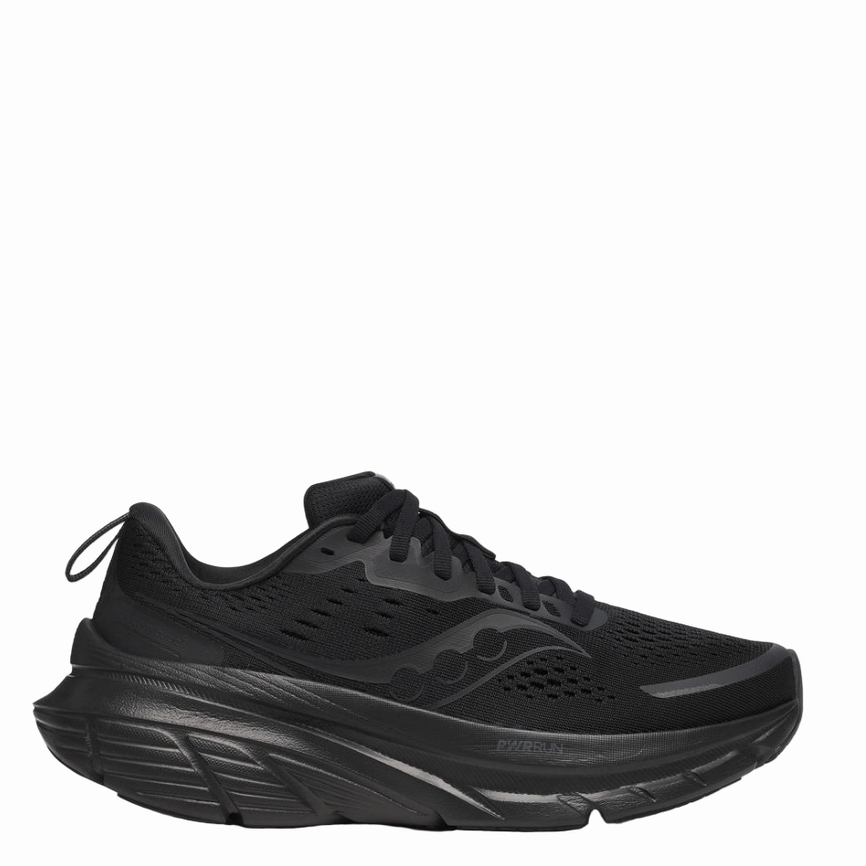 Saucony Men's Guide 18 Running Shoes in Triple Black - Online Exclusive single - density sole shoes Performance - proven