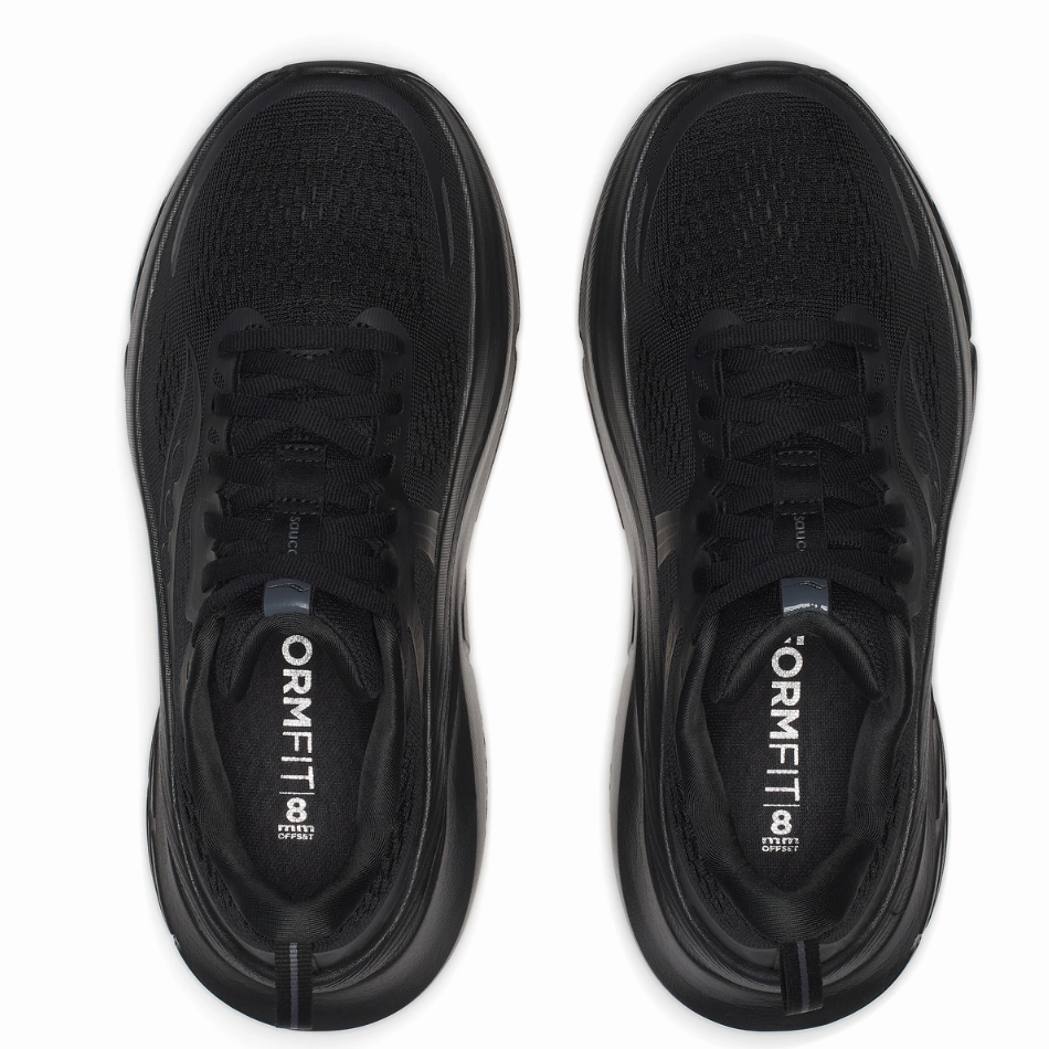 Saucony Men's Guide 18 Running Shoes in Triple Black - Online Exclusive Cushioned Landing running in a coral reef area shoes