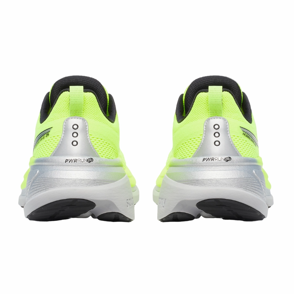 Saucony Men's Hurricane 25 Running Shoes in Citron/Black - Online Exclusive quiet - operation shoes Breathable fabric