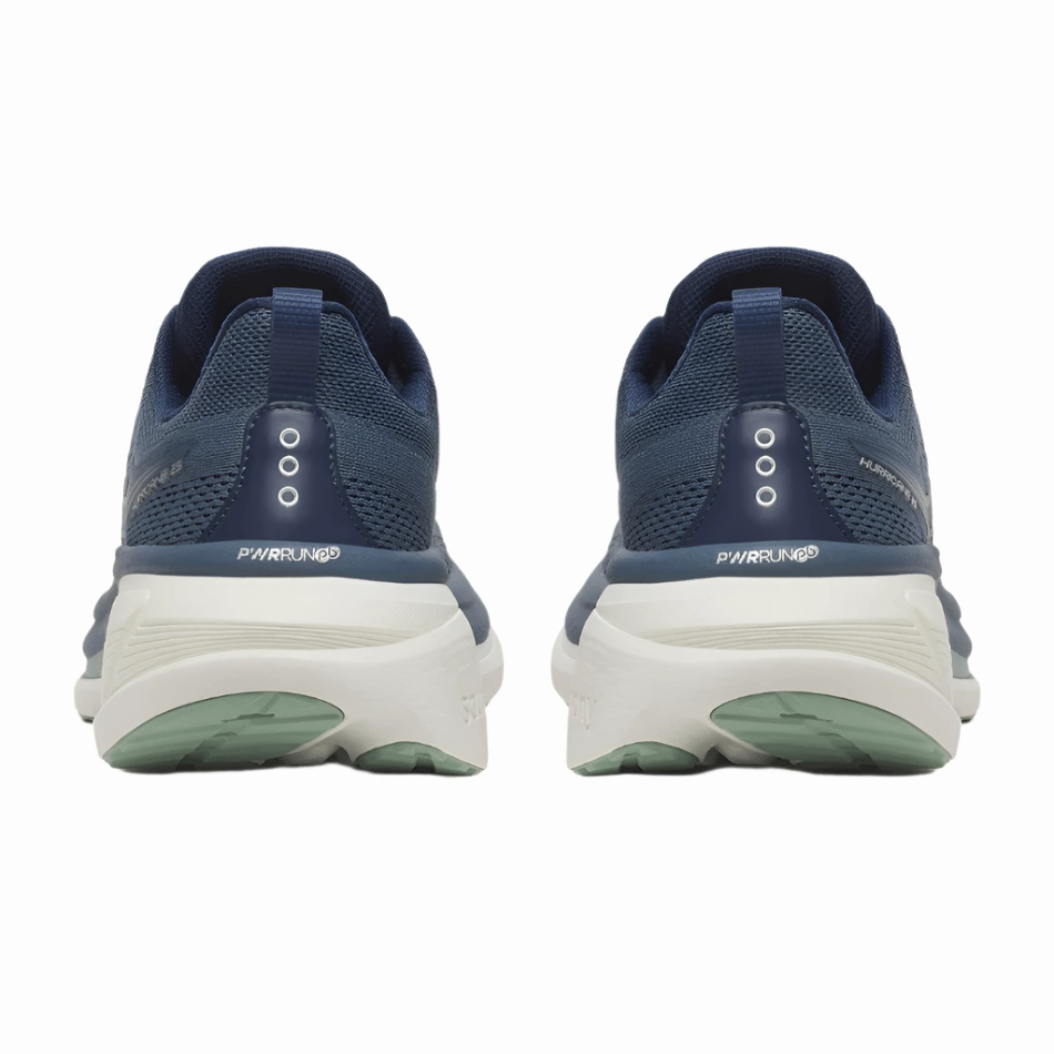 Metatarsal Support Hypercool Ventilation Zones Saucony Men's Hurricane 25 Running Shoes in Dusk/Iceberg AW25