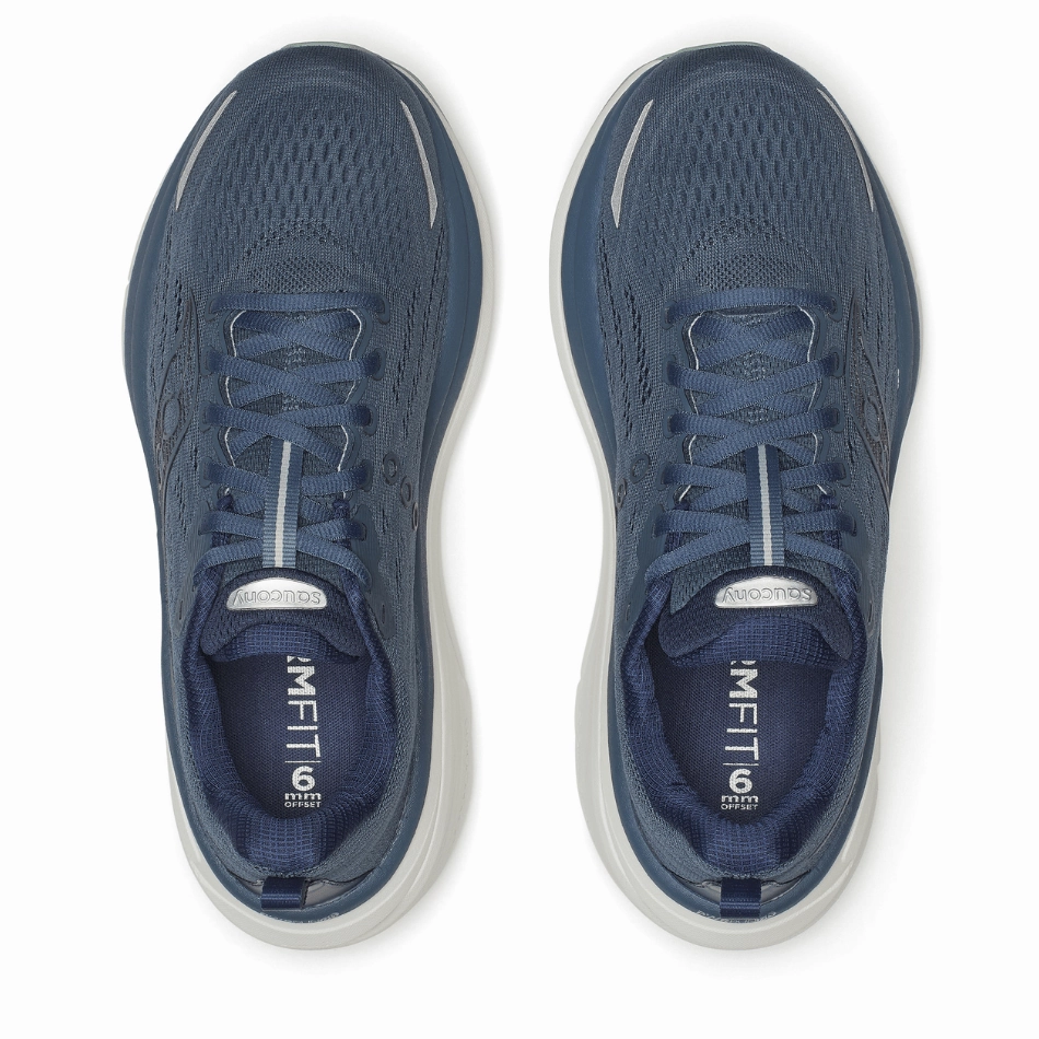 weekend running shoes Zero Drop Profile Saucony Men's Hurricane 25 Running Shoes in Dusk/Iceberg AW25