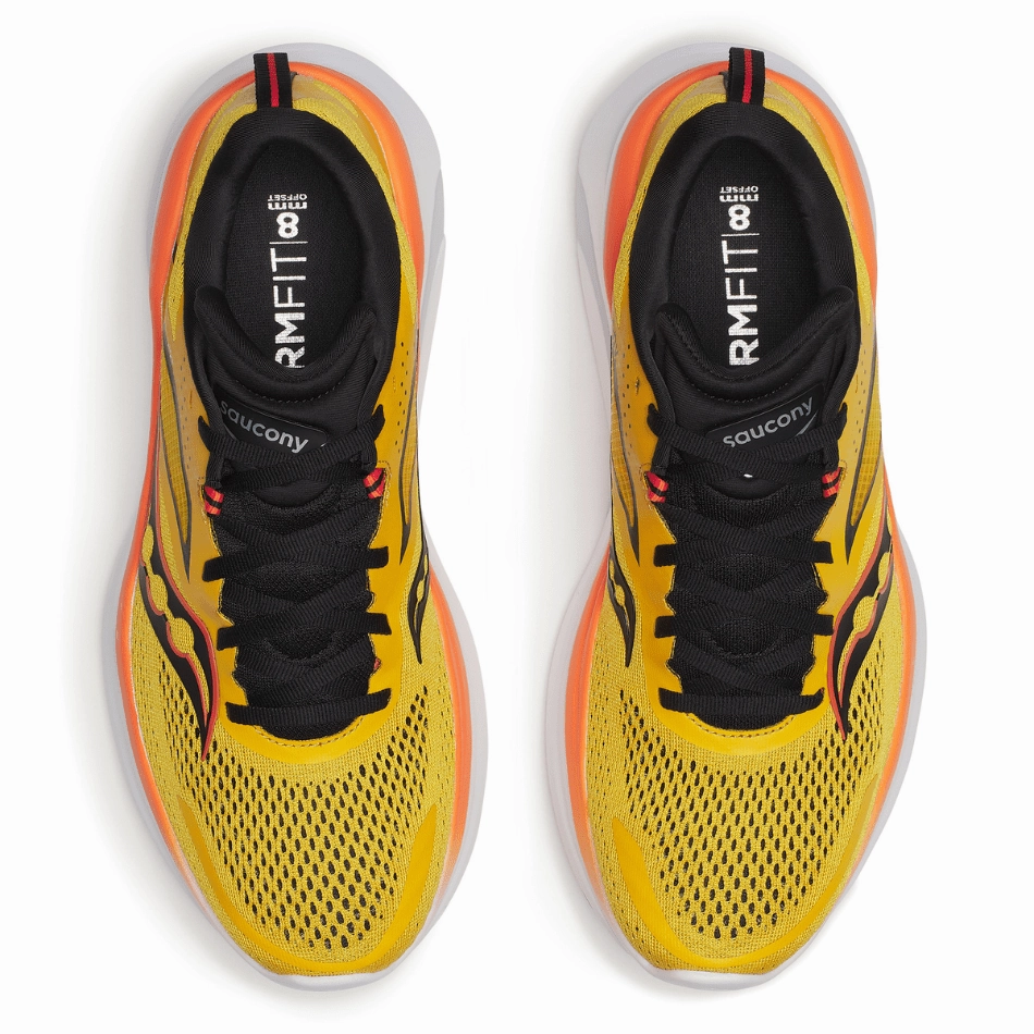 running in a cable car area shoes Saucony Men's Omni 22 Running Shoes in Pollen/Black SS25