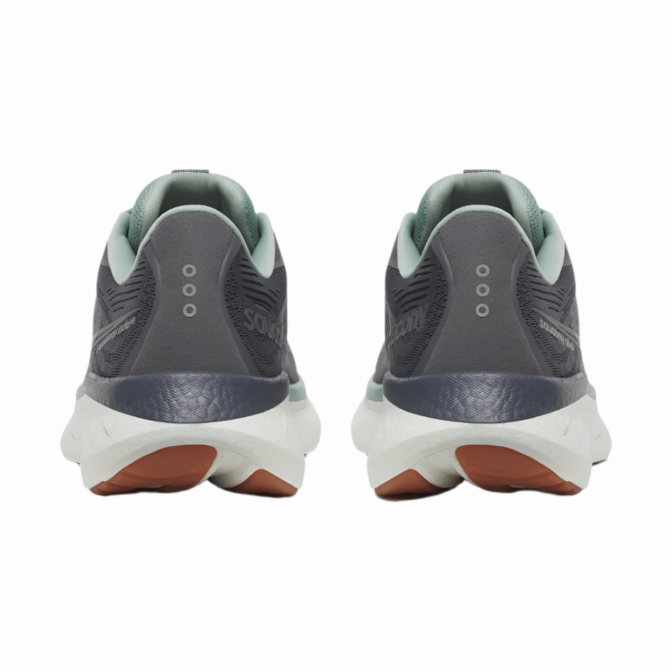 Saucony Men's Ride 18 Running Shoes in Carbon/Iceberg AW25 Tensile Knit Ventilated Airflow Channels