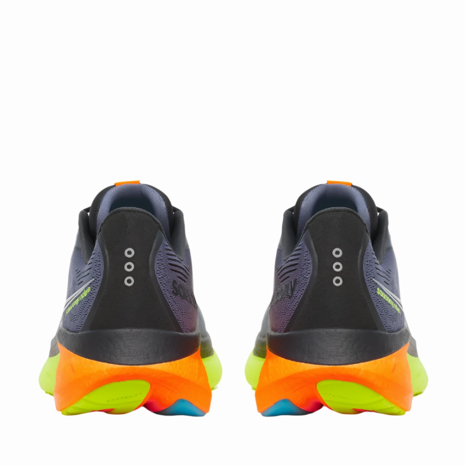 Saucony Men's Ride 18 Running Shoes in Shadow/Vizi - Online Exclusive reinforced - seams shoes Impact Absorbing Structure