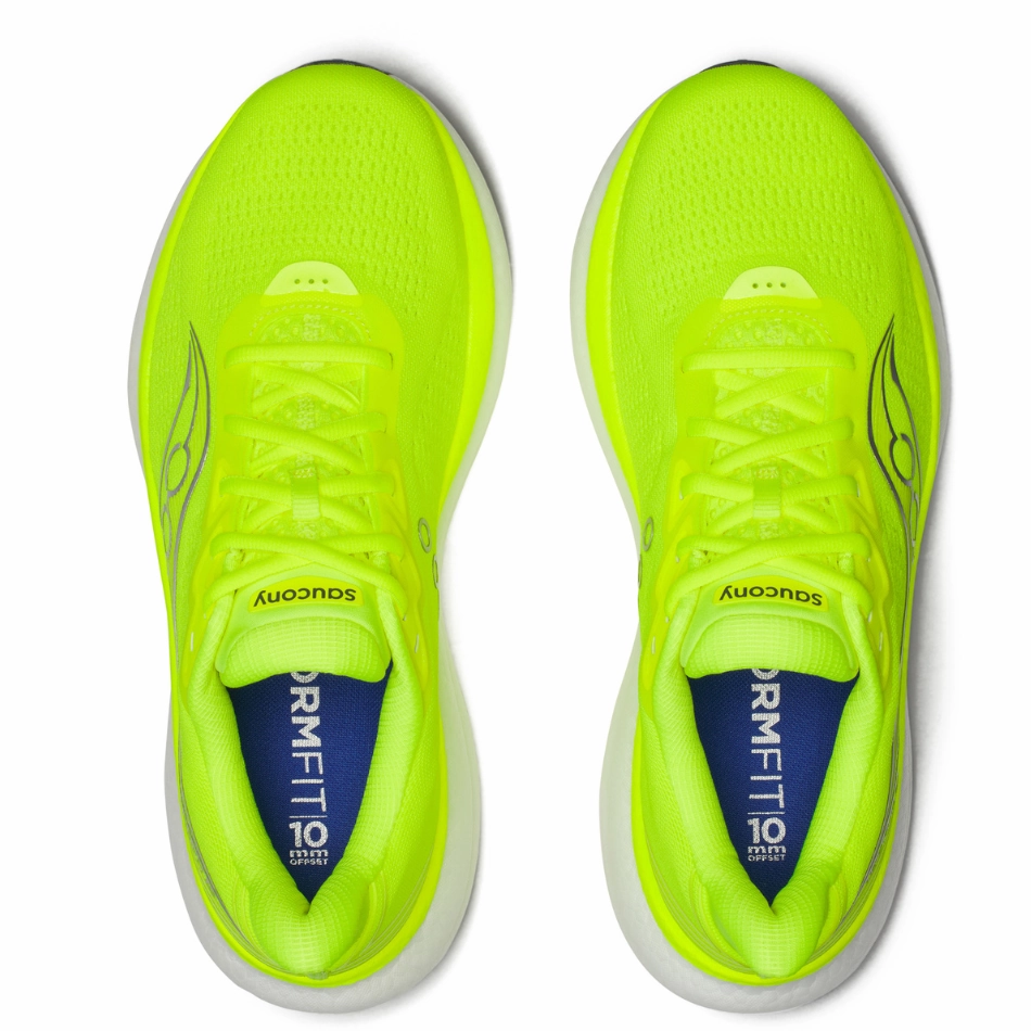 Saucony Men's Triumph 23 Running Shoes in Citron - Online Exclusive Responsive Foam Technology Anti Odor Lining Material