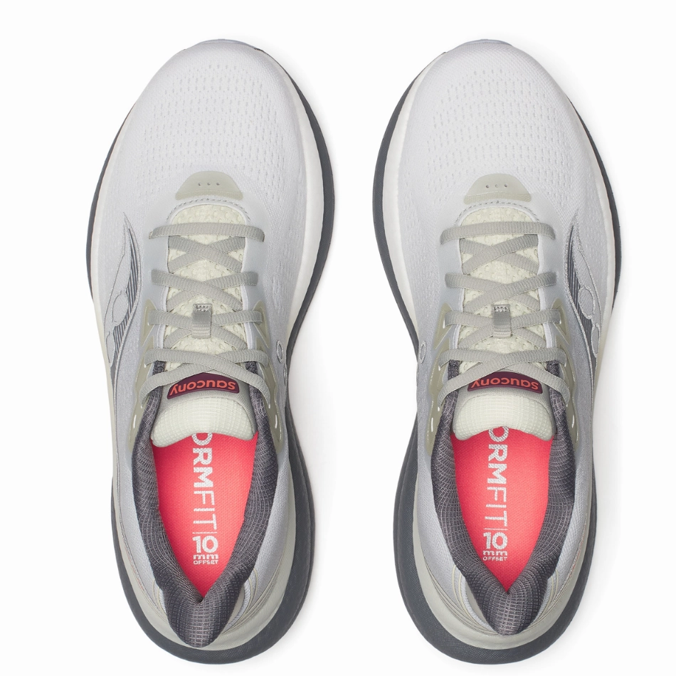 toe box roomy Saucony Men's Triumph 23 Running Shoes in Grey/Shadow - Online Exclusive