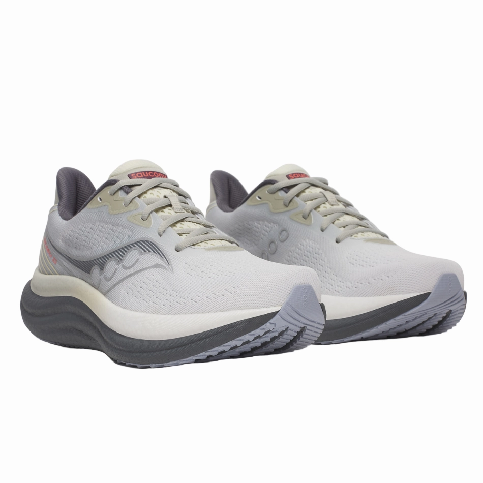 Pressure Dispersing sustainable running wear Saucony Men's Triumph 23 Running Shoes in Grey/Shadow - Online Exclusive