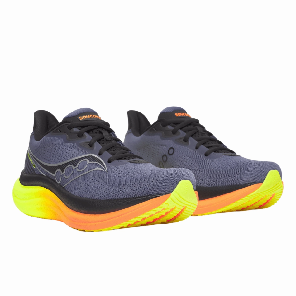 Rubber Outsole Hexagons outdoor durability Saucony Men's Triumph 23 Running Shoes in Shadow/Vizi AW25