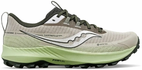 stability - feature shoes Pressure Dispersion Tech Saucony Peregrine 13 GORE-TEX Mens Trail Running Shoes - Brown