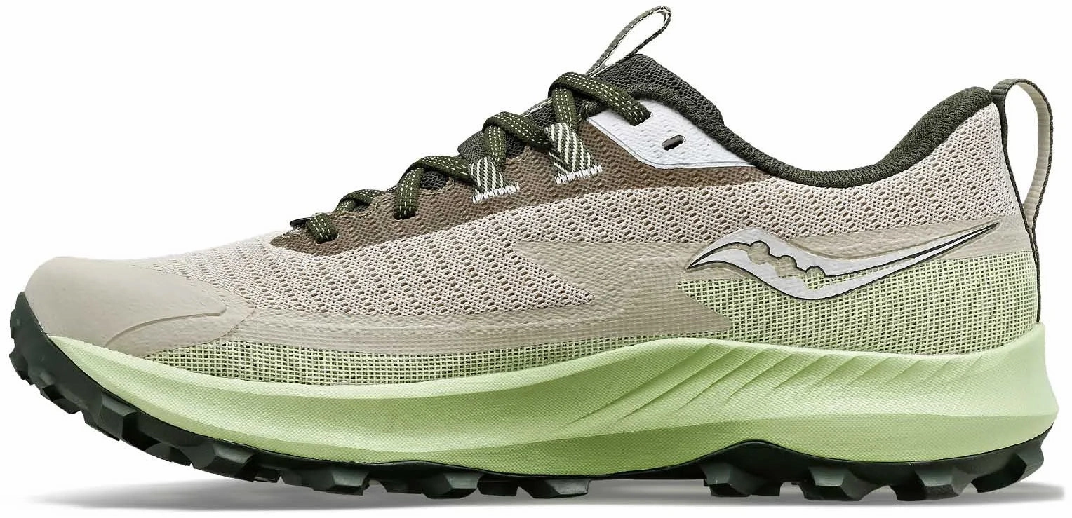 portable shoe benefit Strobel Last Design Saucony Peregrine 13 GORE-TEX Mens Trail Running Shoes - Brown