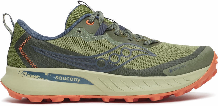 buckle closure shoes Saucony Peregrine 15 GORE-TEX Womens Trail Running Shoes - Green