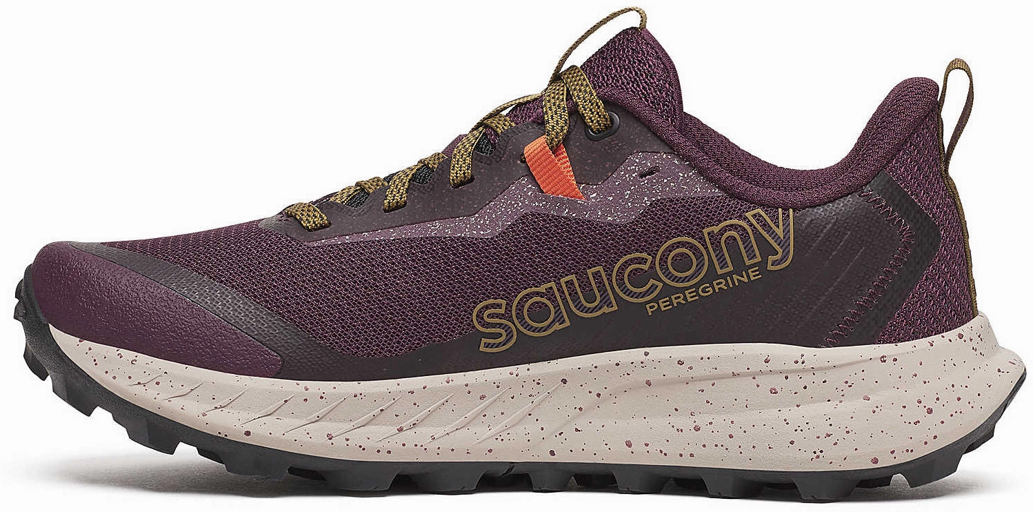 Variable Lacing Tension Friction Free Liner Saucony Peregrine 15 Womens Trail Running Shoes - Red