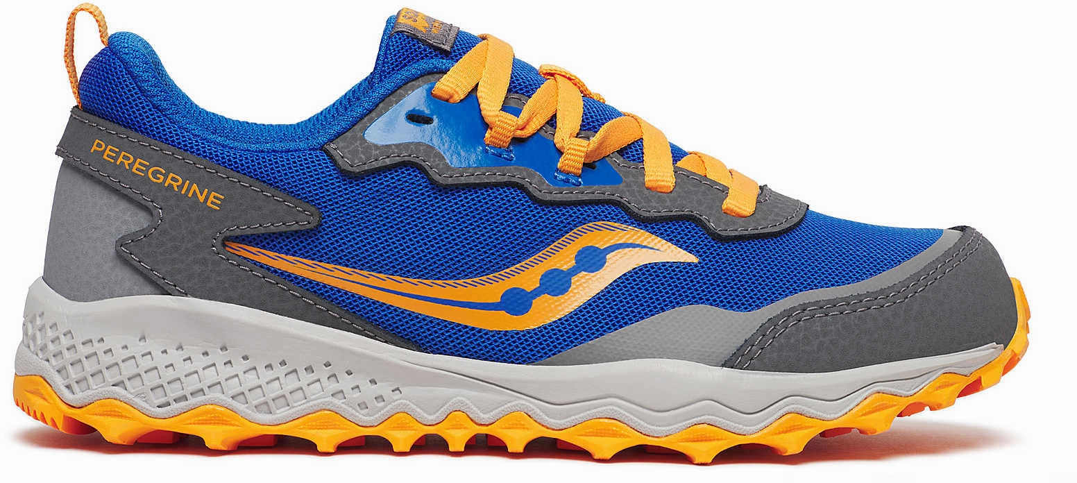 foam sole Saucony Peregrine KDZ Shield Junior Trail Running Shoes - Blue