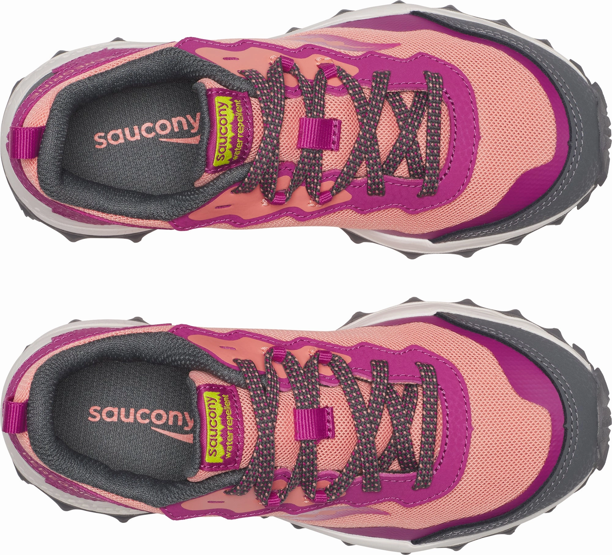 Saucony Peregrine KDZ Shield Junior Trail Running Shoes - Pink Ankle Hugging
