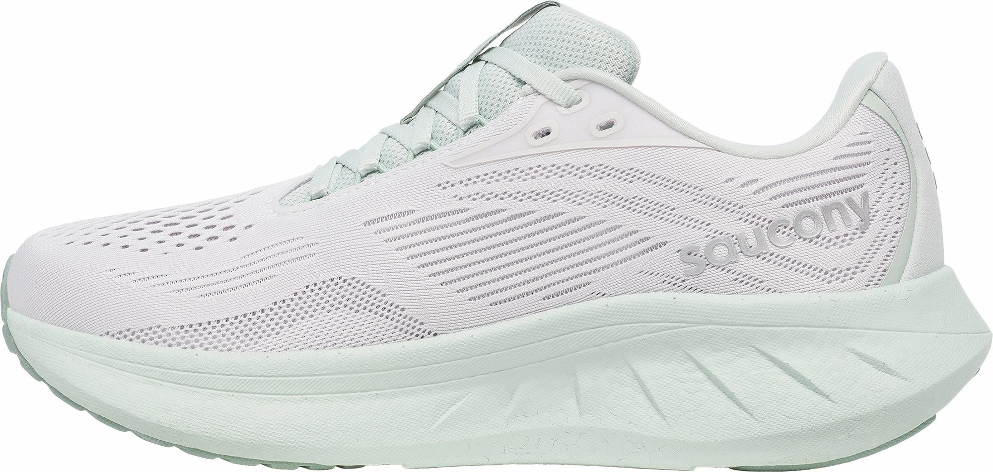 Saucony Ride 18 Womens Running Shoes - Grey Low Profile Collar Padding