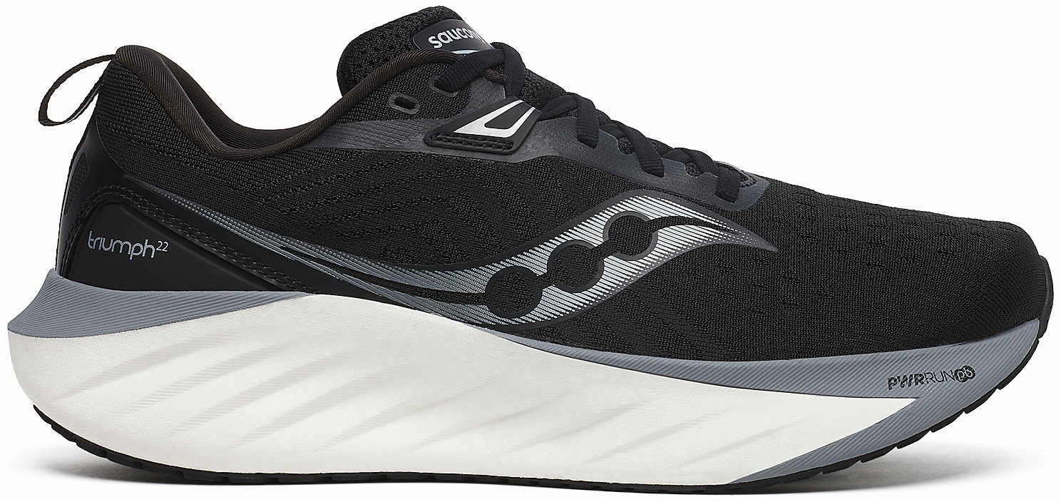 Saucony Triumph 22 Mens Running Shoes - Black narrow widths Walking Friendly