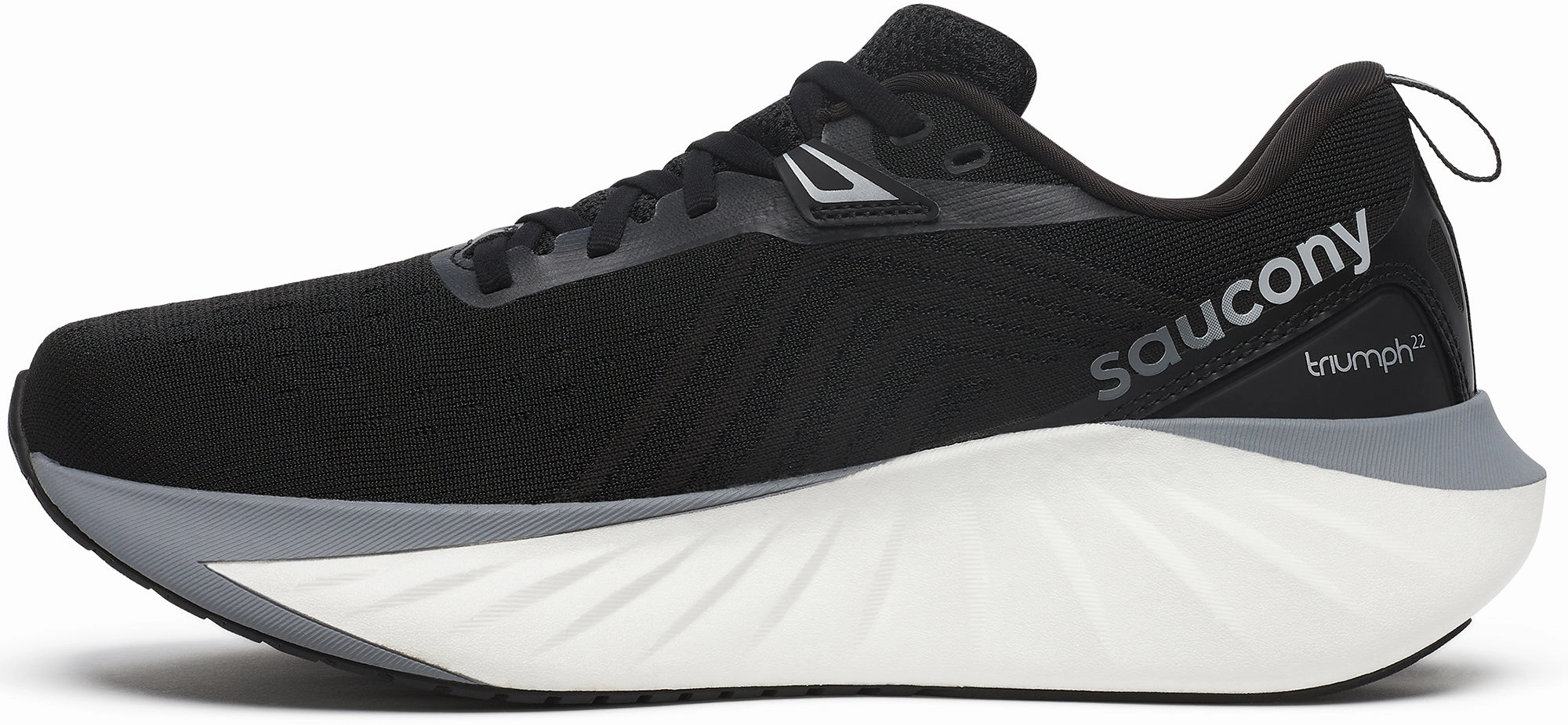 Saucony Triumph 22 Mens Running Shoes - Black Comfort Fit Lining geometric - design shoes