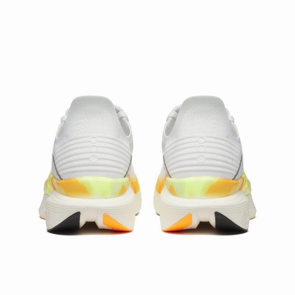 Saucony Unisex Endorphin Elite 2 Running Shoes in White/Peel SS25 Dual Density Midsole