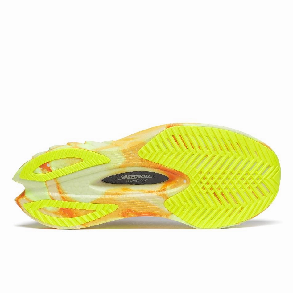 Saucony Women's Endorphin Pro 4 Running Shoes in Fog/Peel SS25 Tensile Reinforcements coordination shoes