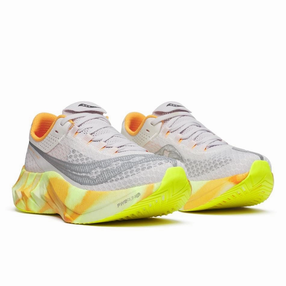 Vortex Traction Lugs Saucony Women's Endorphin Pro 4 Running Shoes in Fog/Peel SS25