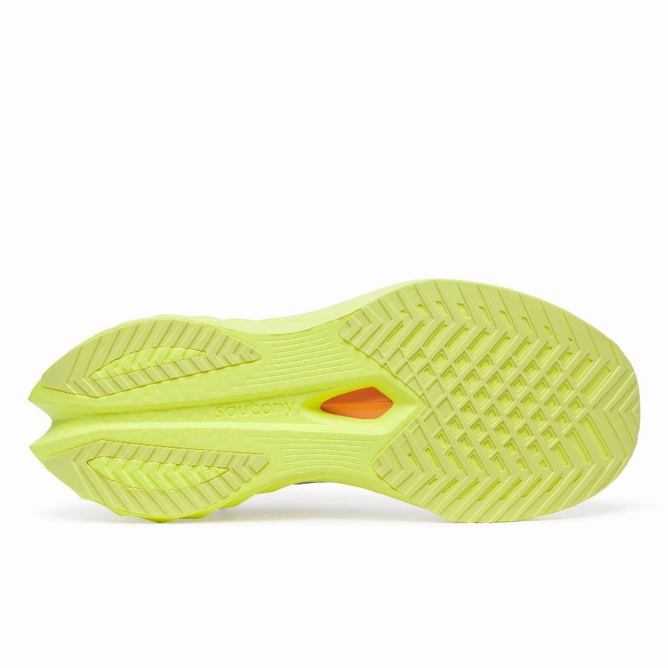 Durable Rubber Components Saucony Women's Endorphin Speed 4 Running Shoes in White/Sunny SS25