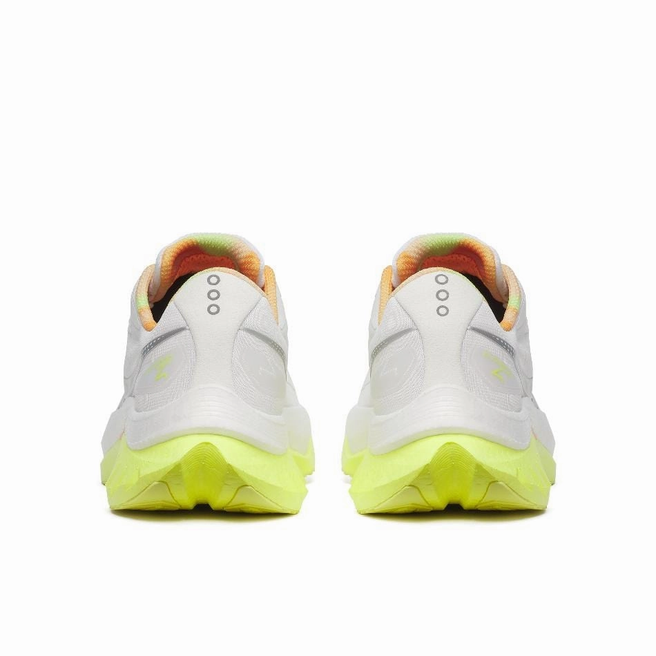 Durable Carbon Rubber Impact Resistant Forefoot Saucony Women's Endorphin Speed 4 Running Shoes in White/Sunny SS25