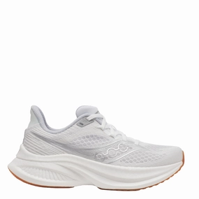cycling running shoes fitness event running gear Saucony Women's Endorphin Speed 5 Running Shoes in White/Gum - Online Exclusive