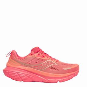 Hyper Elastic Saucony Women's Guide 18 Running Shoes in Salmon/Coral AW25