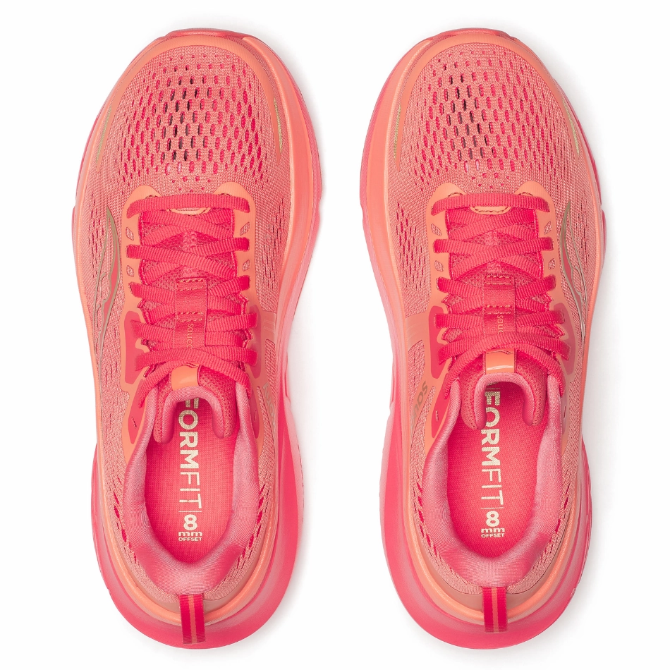 Saucony Women's Guide 18 Running Shoes in Salmon/Coral AW25 Enhanced Durability