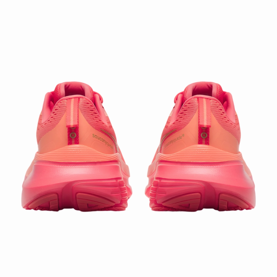 Saucony Women's Guide 18 Running Shoes in Salmon/Coral AW25 supination - correcting shoes