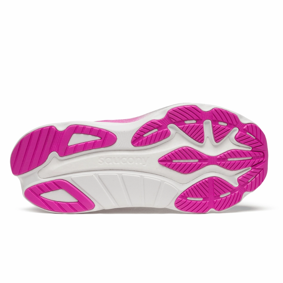 Saucony Women's Hurricane 24 Running Shoes in Navy/Fuchsia SS25 running in dry conditions triathlete shoes