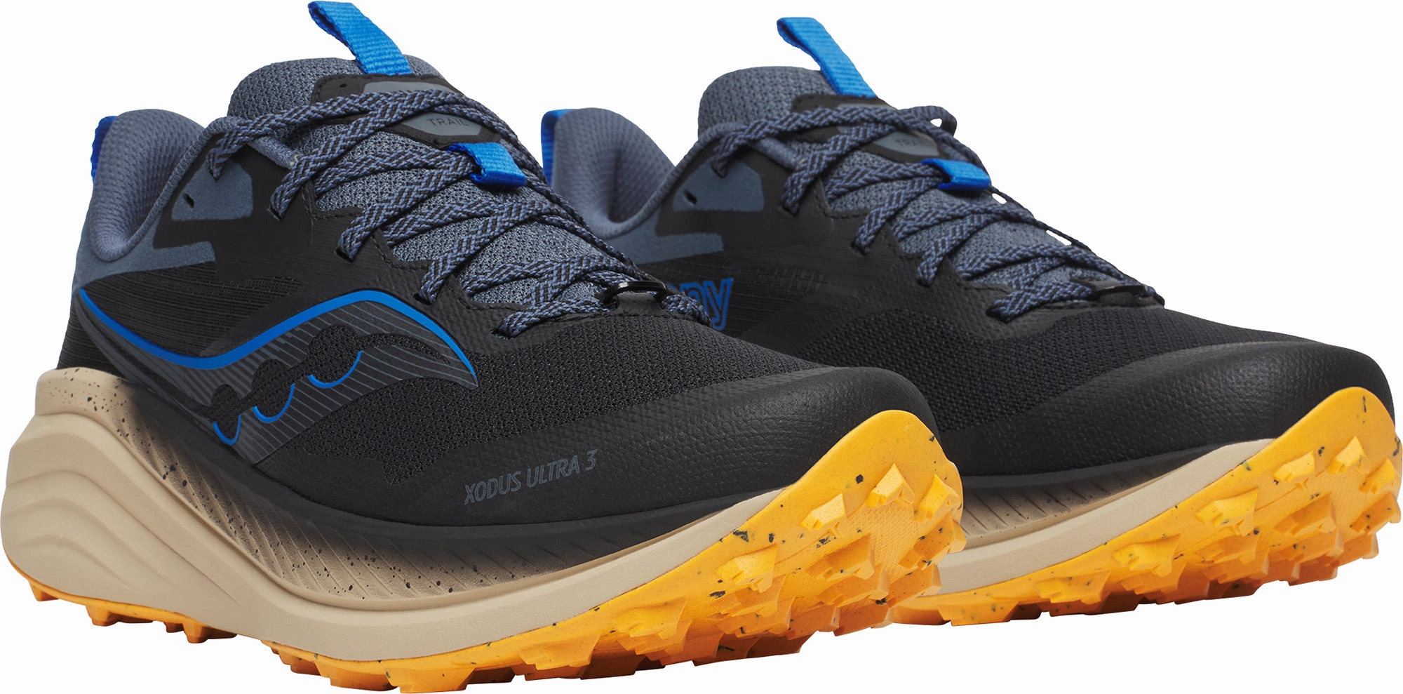 Saucony Xodus Ultra 3 Mens Trail Running Shoes - Black vented shoes Neutral Arch Support