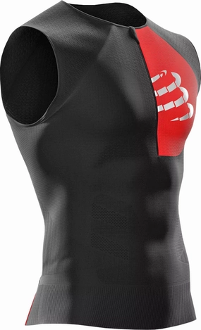 wrinkle - resistant clothing Spot Compressport Tri Postural Mens Running Vest - Black