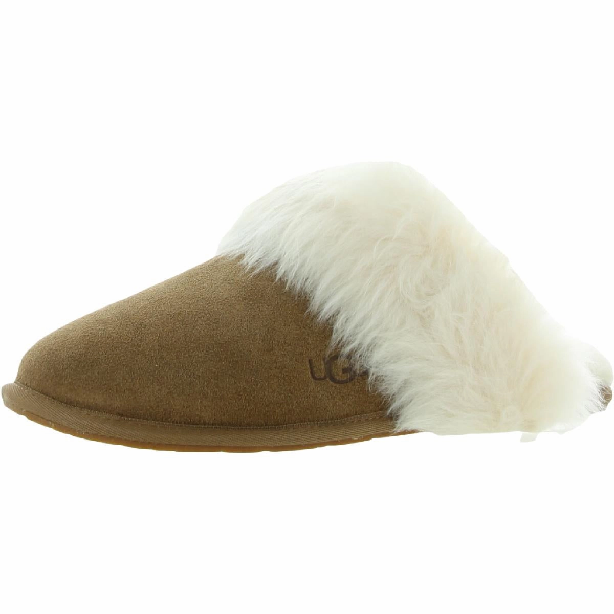 Scuff Sis Womens Sheepskin Slip On Scuff Slippers Sporty Look