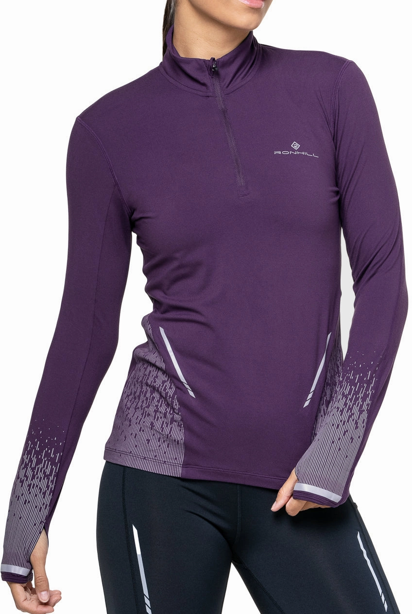 Ronhill Tech Reflect Half Zip Long Sleeve Womens Running Top - Purple Living room