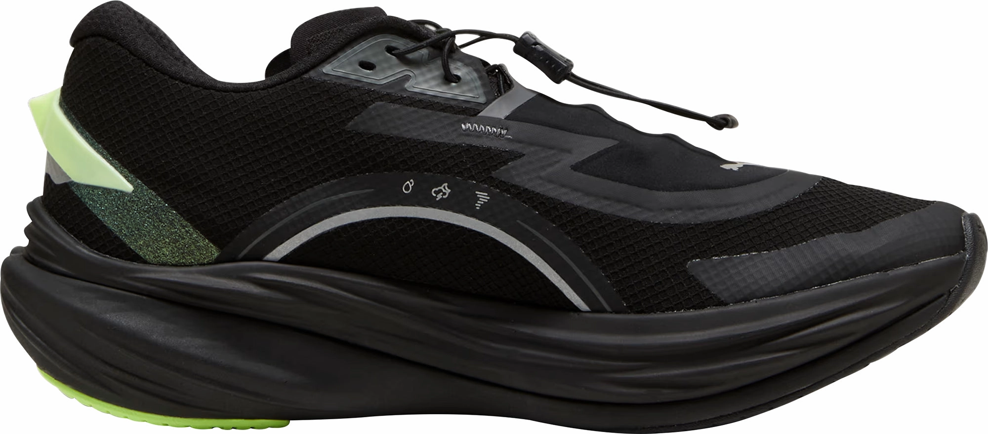 Puma Deviate Nitro 3 WTR  Mens Running Shoes - Black heel - hugging
