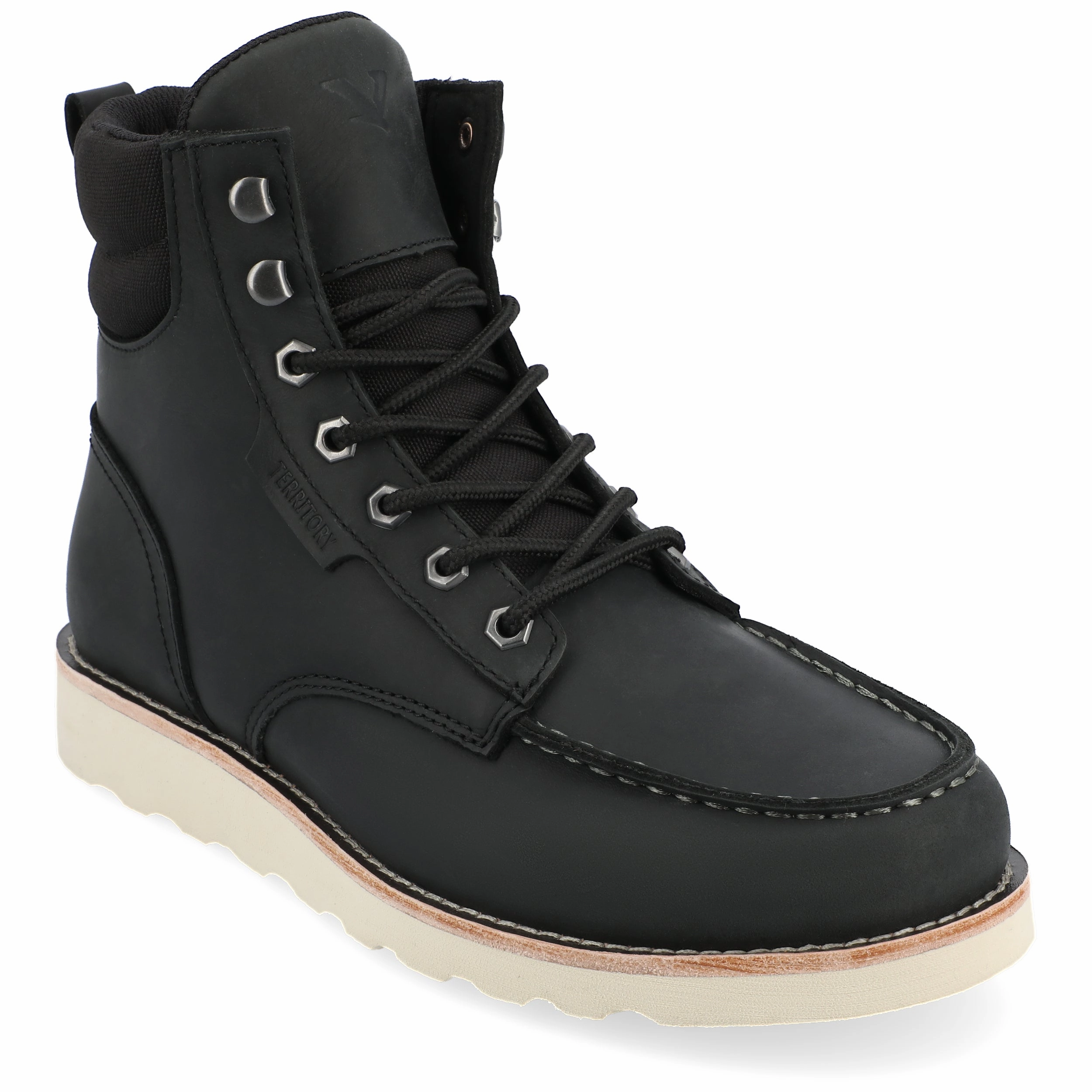 Chunk Heel Durable Grip Territory Venture Water Resistant Moc Toe Lace-up Boot