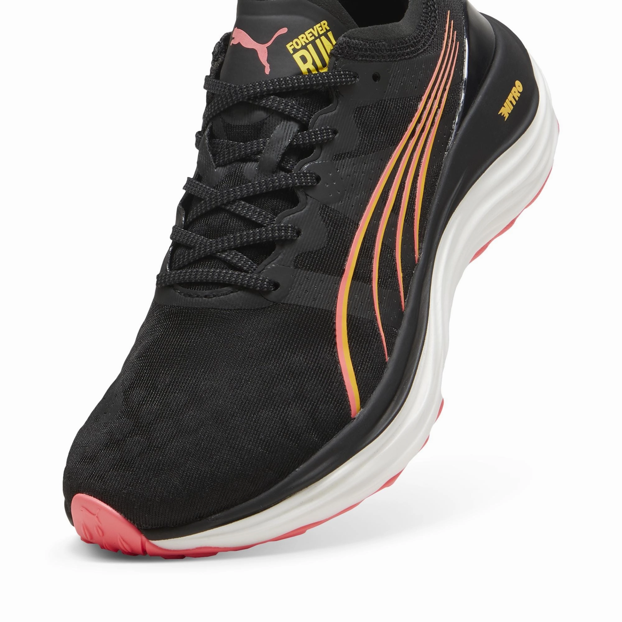 high - top footwear Puma Women's ForeverRun NITRO in Black-Sun Stream-Sunset Glow AW24
