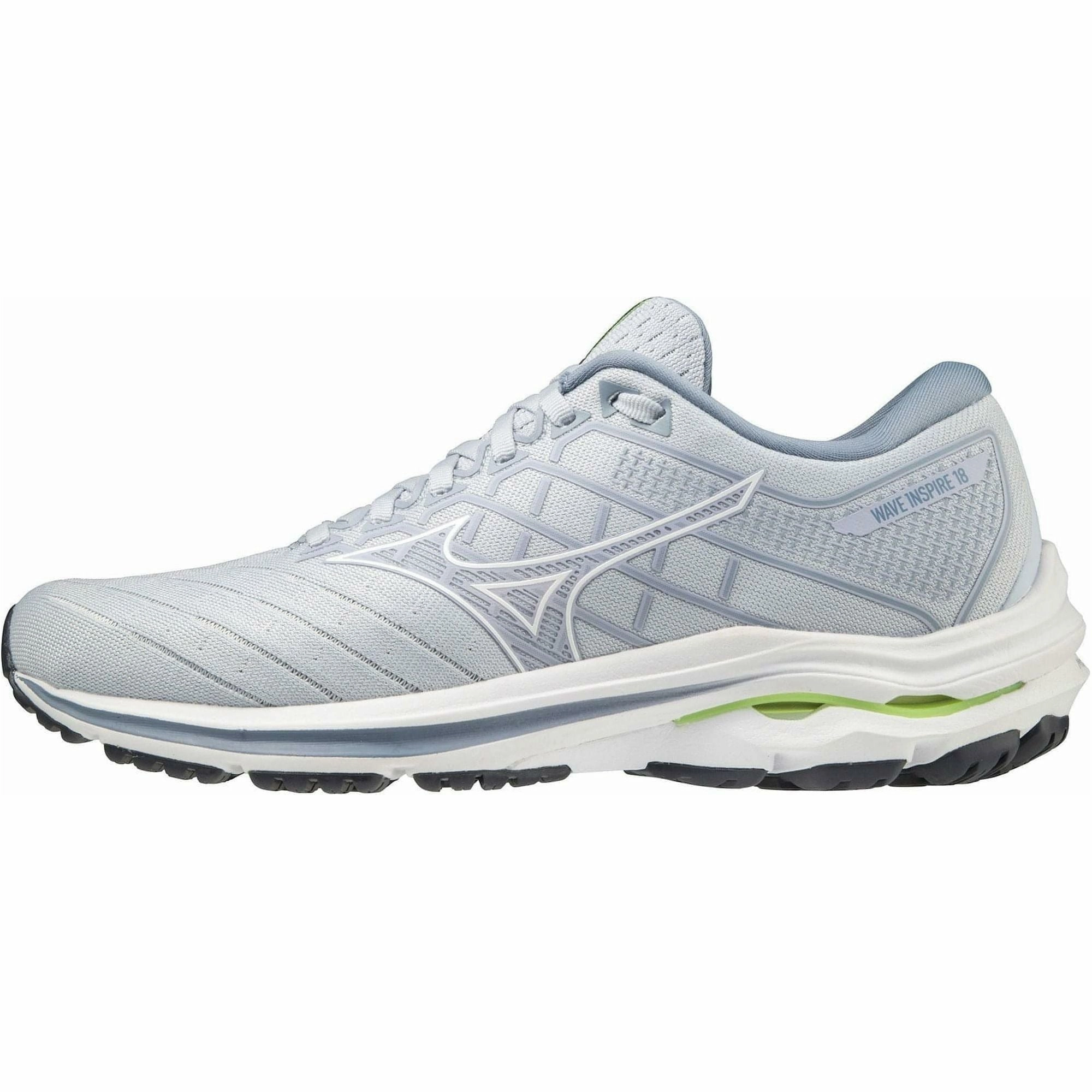 Smooth Performance Comfort Lifestyle Mizuno Wave Inspire 18 Womens Running Shoes - Blue
