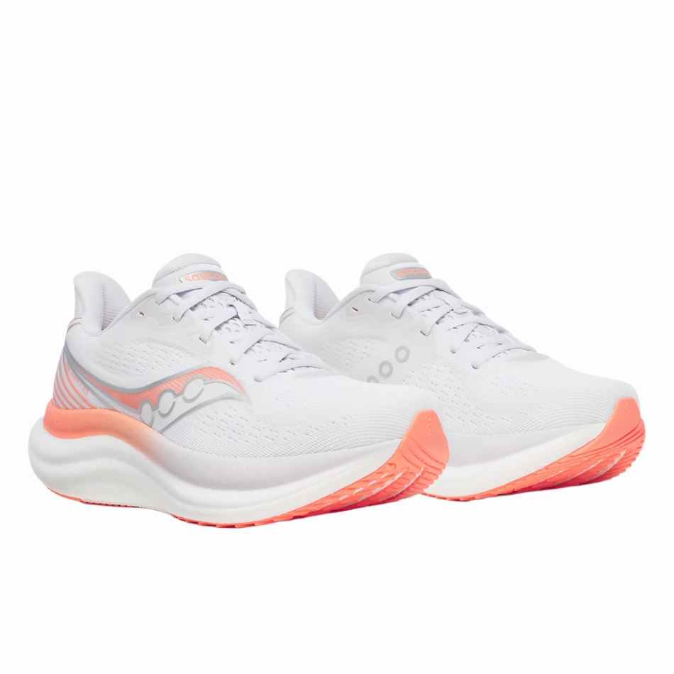 Saucony Women's Triumph 23 Running Shoes in White/Wistful - Online Exclusive commemorative shoes