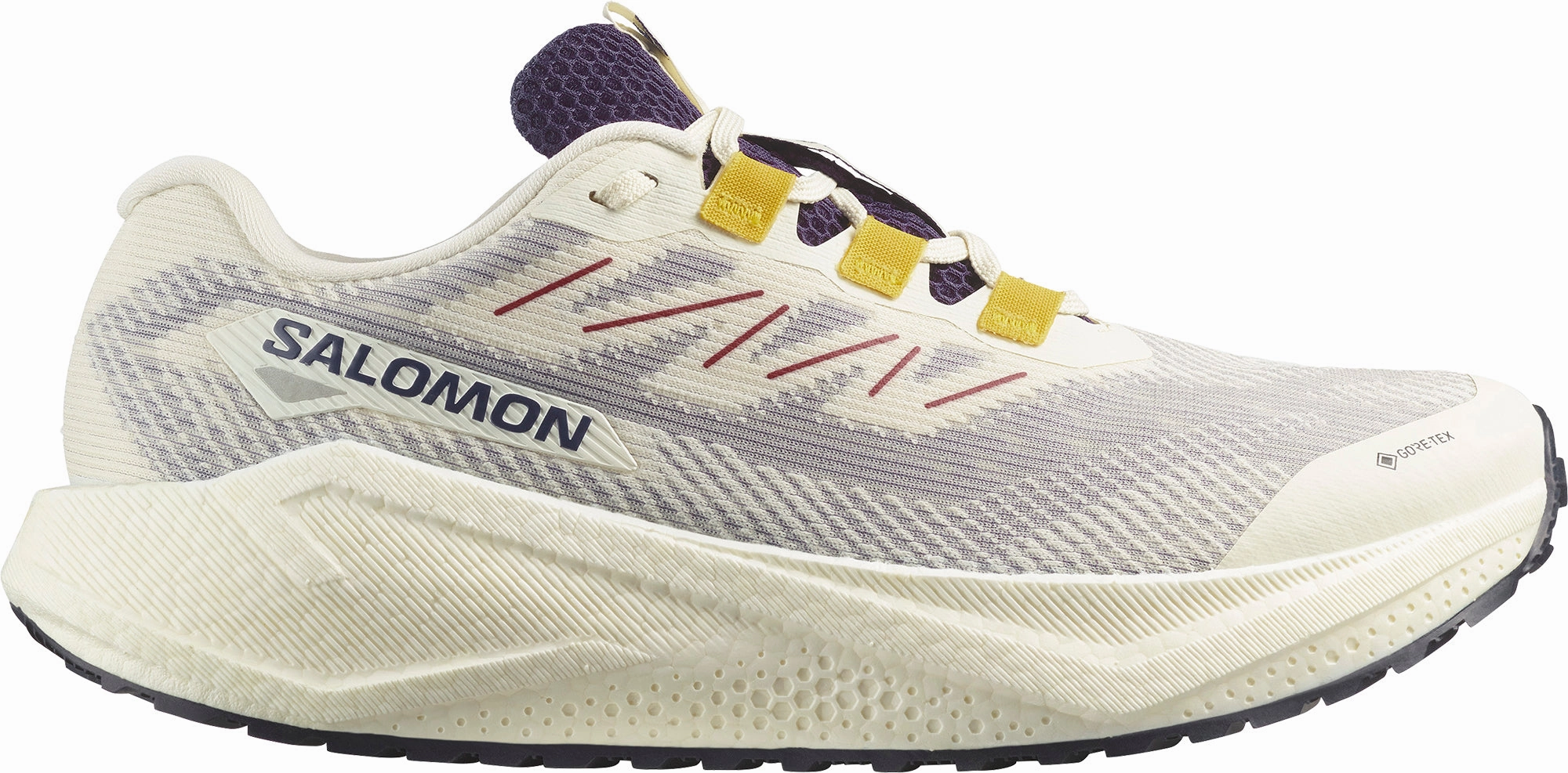 Salomon Aero Blaze 3 GRVL GORE-TEX Mens Trail Running Shoes - White running in park Adjustable Straps