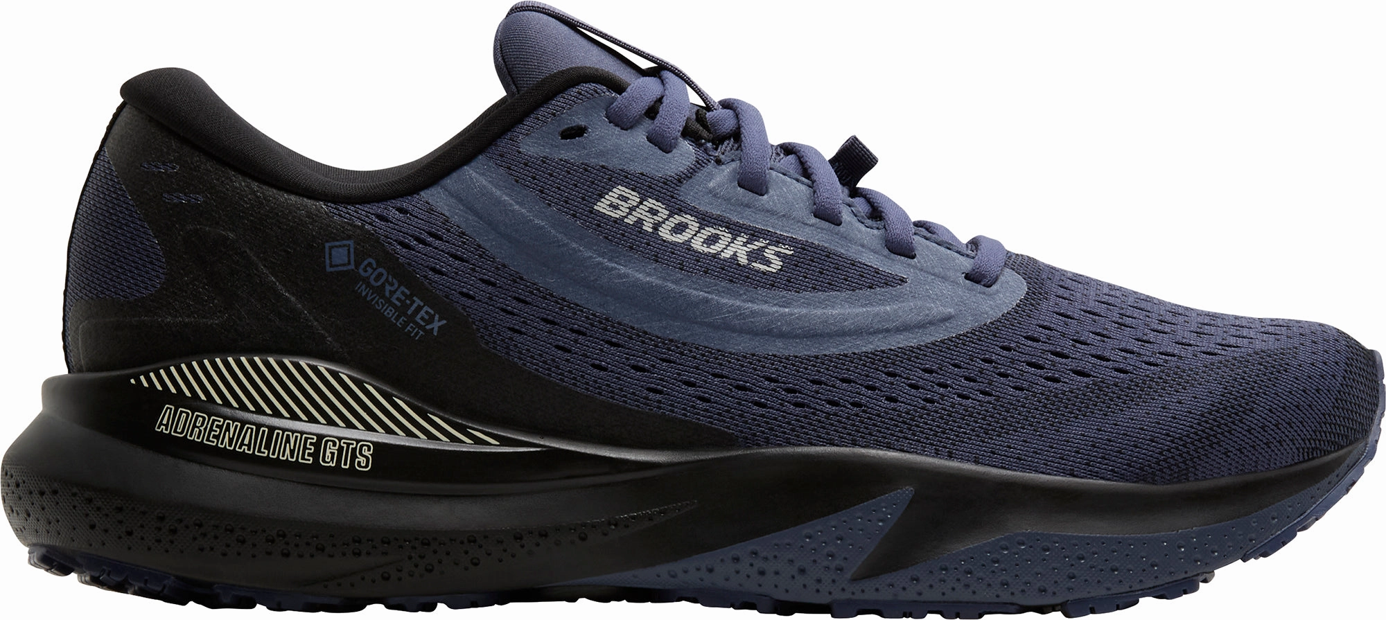 skateboarding shoes Flexible Groove Technology Brooks Adrenaline GTS 24 GORE-TEX Mens Running Shoes - Blue