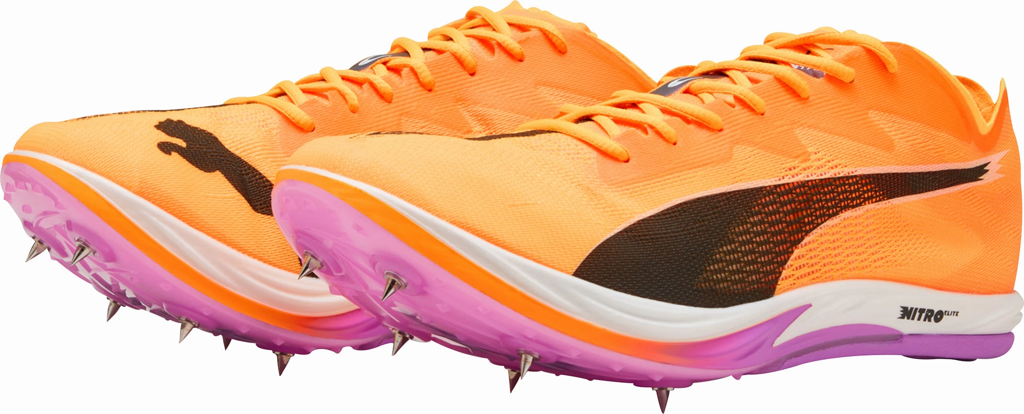 Push Off Lateral Moves Puma Nitro Elite 3 Long Distance Running Spikes - Orange