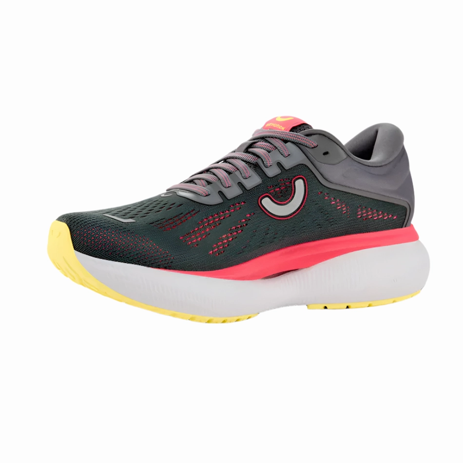 Truemotion Women's U-TECH Aion 3 Running Shoes in Castlerock/Rouge Red/Lemon Verbena AW25 Midsole Comfort Reinforced Eyelet Durability