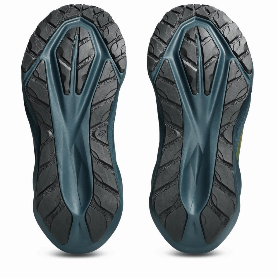 outdoor running option Low Profile Cushioning ASICS Men's NOVABLAST 5 TR Running Shoes in Nature Bathing/Lichen Rock AW25